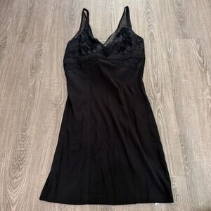 Free People Womens Floral Lace Kira Mini Bodycon Dress Black Large